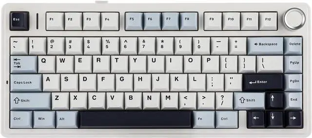 Main image of F75 Gasket Mechanical Keyboard, 75% Wireless Hot Swappable Gaming Keyboard with Five-Layer Padding&Knob, Bluetooth/2.4GHz/USB-C, RGB (Light Blue, LEOBOG Reaper Switch)