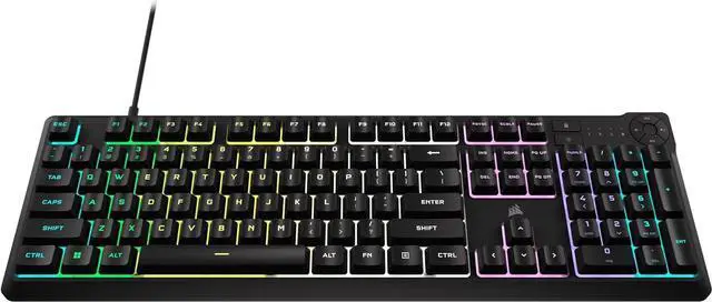 Alt view image 2 of 6 - K55 CORE RGB Membrane Wired Gaming Keyboard  Quiet, Responsive Switches  Spill Resistance  Ten-Zone RGB  Media Keys  iCUE Compatible  QWERTY NA  PC, Mac  Black