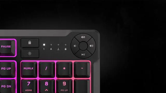 Alt view image 6 of 6 - K55 CORE RGB Membrane Wired Gaming Keyboard  Quiet, Responsive Switches  Spill Resistance  Ten-Zone RGB  Media Keys  iCUE Compatible  QWERTY NA  PC, Mac  Black