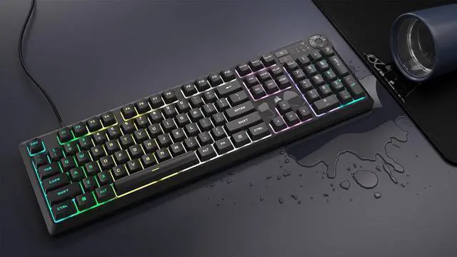 Alt view image 3 of 6 - K55 CORE RGB Membrane Wired Gaming Keyboard  Quiet, Responsive Switches  Spill Resistance  Ten-Zone RGB  Media Keys  iCUE Compatible  QWERTY NA  PC, Mac  Black