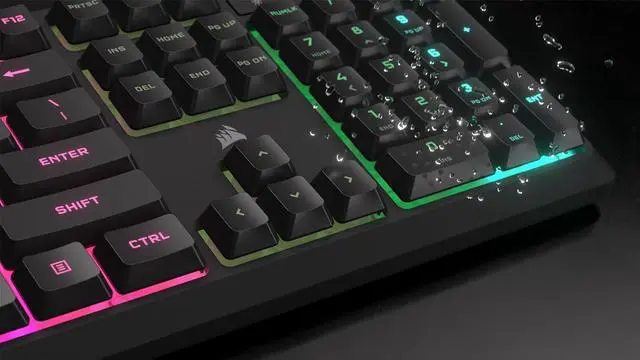 Alt view image 4 of 6 - K55 CORE RGB Membrane Wired Gaming Keyboard  Quiet, Responsive Switches  Spill Resistance  Ten-Zone RGB  Media Keys  iCUE Compatible  QWERTY NA  PC, Mac  Black