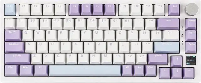 Main image of Ajazz AK820 Pro 75% Mechanical Keyboard, Gasket-Mounted Gaming Keyboard with TFT Smart Display&Knob, Bluetooth 5.1/2.4G Wireless/Type-C Wired Custom Keyboard (Purple, Gift Switch)