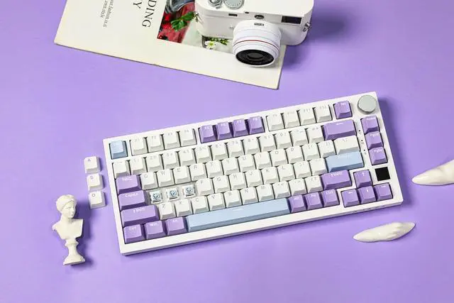 Alt view image 2 of 7 - Ajazz AK820 Pro 75% Mechanical Keyboard, Gasket-Mounted Gaming Keyboard with TFT Smart Display&Knob, Bluetooth 5.1/2.4G Wireless/Type-C Wired Custom Keyboard (Purple, Gift Switch)