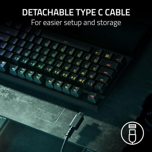 Alt view image 6 of 6 - V2 TKL Tenkeyless Gaming Keyboard: Fastest Linear Optical Switches Gen2 w/Sound Dampeners & 8000Hz Polling Rate - Detachable TypeC Cable - Doubleshot PBT Keycaps - Ergonomic Wrist Rest