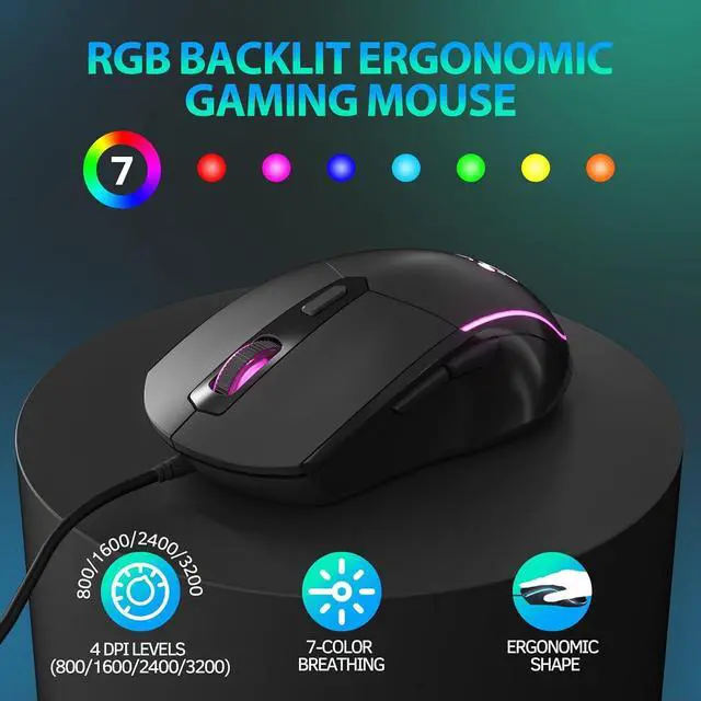 Alt view image 4 of 7 - Typewriter Mechanical Gaming Keyboard with Mouse, Metal Panel Retro Keyboard with Round Keycap Blue Switch, RGB Backlit 104 Keys Anti-Ghost Wired Keyboard Mouse and Pad Combo for PC Laptop Mac Gamer