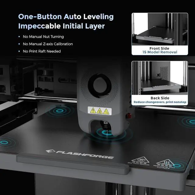 Alt view image 4 of 7 - Adventurer 5M 3D Printer with Fully Auto Leveling, Max 600mm/s High Speed Printing, 280°C Direct Extruder with 3S Detachable Nozzle, Core XY All Metal Structure, Print Size 220x220x220mm