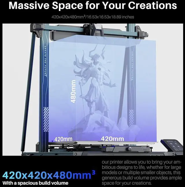 Alt view image 4 of 7 - ELEGOO Neptune 4 Max 3D Printer, 500mm/s Fast Printing, Support 300°C Printing, Auto Leveling and Direct Drive Extruder, 420x420x480mm Large Build Volume