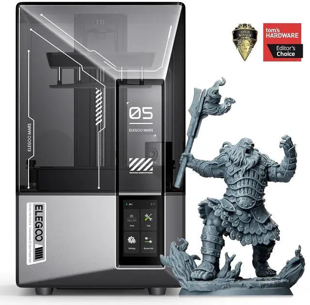 Alt view image 2 of 7 - ELEGOO Mars 5 Ultra 9K Resin 3D Printer, 150mm/h High Speed Printing, Smart Automatic Leveling, Intelligent Detection, WiFi-Transfer, Printing Size of 6.04 x 3.06 x 6.49 inch