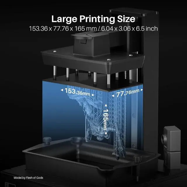 Alt view image 7 of 7 - ELEGOO Mars 5 Ultra 9K Resin 3D Printer, 150mm/h High Speed Printing, Smart Automatic Leveling, Intelligent Detection, WiFi-Transfer, Printing Size of 6.04 x 3.06 x 6.49 inch