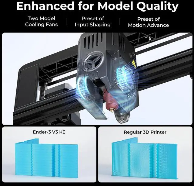 Alt view image 6 of 7 - Creality 3D Printer Ender 3 V3 KE Upgraded, 500mm/s Max High-Speed with Sprite Direct Extruder Supports 300 Printing, Auto Leveling 3D Printer for Kids and Beginners, Larger Print Size 250x220x220mm