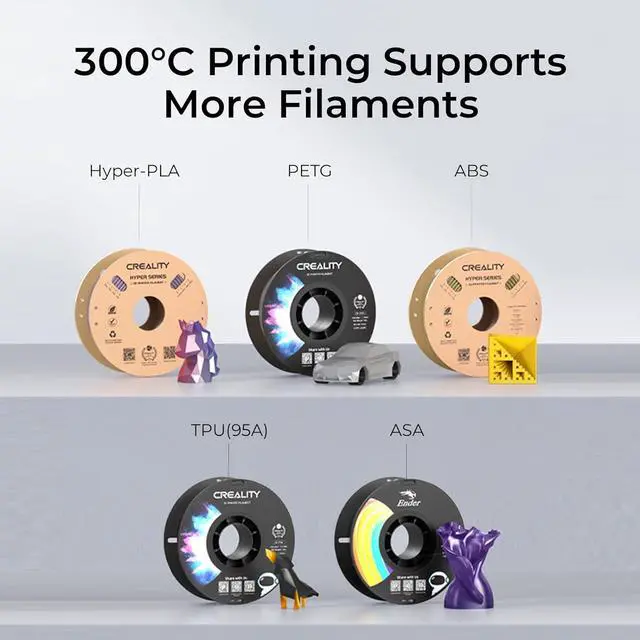 Alt view image 7 of 7 - Creality 3D Printer Ender 3 V3 KE Upgraded, 500mm/s Max High-Speed with Sprite Direct Extruder Supports 300 Printing, Auto Leveling 3D Printer for Kids and Beginners, Larger Print Size 250x220x220mm