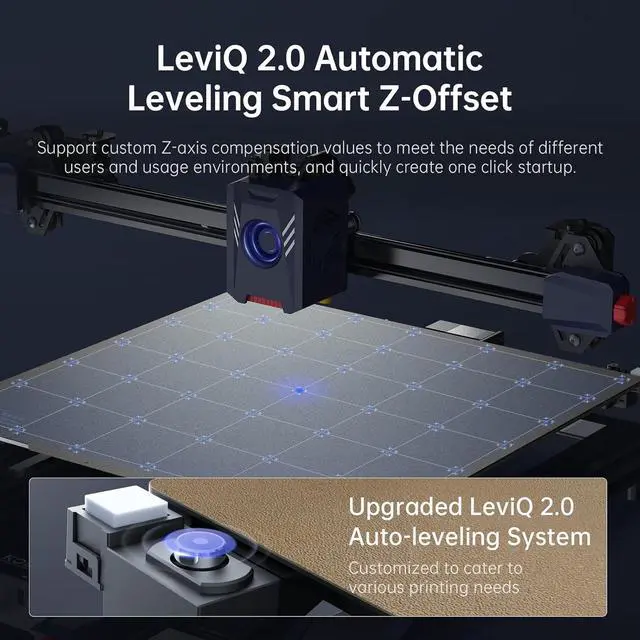 Alt view image 7 of 7 - Anycubic Kobra 2 Max 3D Printer, Max 500mm/s High-Speed Printing Large 88L Printing Volume with Auto Leveling Smart Z-Offset Vibration Compensation Enhanced Print Quality & Detail 420x420x500mm