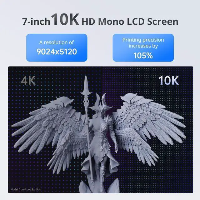 Alt view image 2 of 7 - ANYCUBIC Photon Mono 4, Resin 3D Printer with 7' 10K Mono LCD Screen, Stable LighTurbo Light Source and 70mm/h Fast Printing, Print Volume 6.04' x 3.42' x 6.49'
