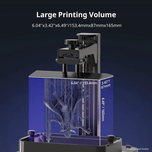 Alt view image 4 of 7 - ANYCUBIC 10K Resin 3D Printer, Photon Mono 4 LCD 3D Printer with 7-inch Mono Screen, Upgraded LighTurbo Matrix and Printing Platform, Printing Size of 6.04'x3.42'x6.49'