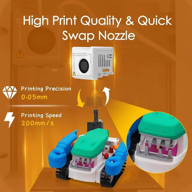 Alt view image 5 of 7 - 3D Printer for Kids, Beginner 3D Printer with 8 PLA Filament Set, Huge Toy Library & Modify, Wi-Fi & App Control, Create STEM Toys, High Precision, W/ 15+ Mini 3D Design Module,  Joy