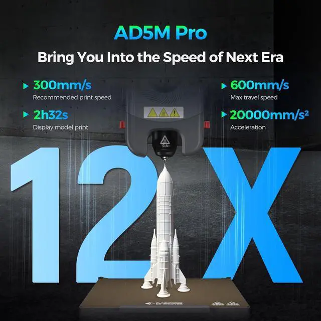 Alt view image 2 of 7 - Adventurer 5M Pro 3D Printer, 600mm/s Max High-Speed 3D Printers with Auto Leveling, Dual Filtration System, Remote Monitoring, Quick Detachable Nozzle,Effective Cooling, Automatic Shutdown