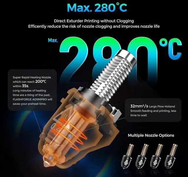 Alt view image 5 of 7 - Adventurer 5M Pro 3D Printer, 600mm/s Max High-Speed 3D Printers with Auto Leveling, Dual Filtration System, Remote Monitoring, Quick Detachable Nozzle,Effective Cooling, Automatic Shutdown