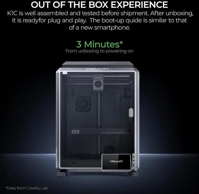 Alt view image 7 of 7 - Creality K1C 3D Printer, 2024 New Version 3D Printers with 600mm/s Fast Printing Speed and Clog-Free Direct Extruder, Support 300 Printing and Carbon Fiber Filaments, Auto Leveling and AI Camera