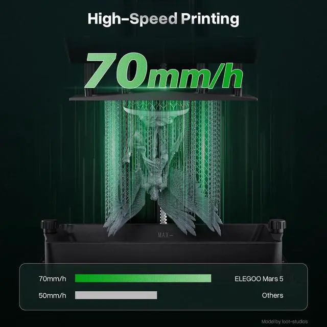 Alt view image 5 of 7 - ELEGOO Mars 5 MSLA Resin 3D Printer, Smart Mechanical Sensor, Intelligent Automatic Leveling, COB Light Source, 6.6-inch Mono 4K LCD Screen, Large Printing Size 143.43 x 89.6 x 150 mm³
