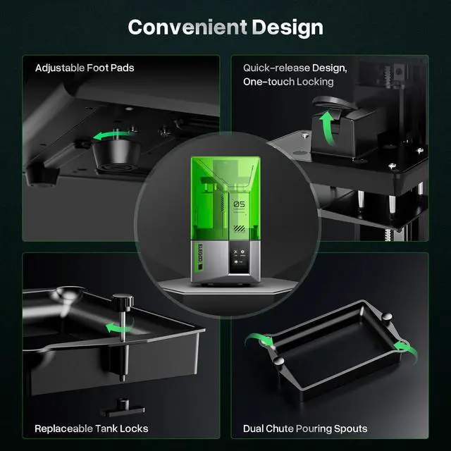 Alt view image 6 of 7 - ELEGOO Mars 5 MSLA Resin 3D Printer, Smart Mechanical Sensor, Intelligent Automatic Leveling, COB Light Source, 6.6-inch Mono 4K LCD Screen, Large Printing Size 143.43 x 89.6 x 150 mm³