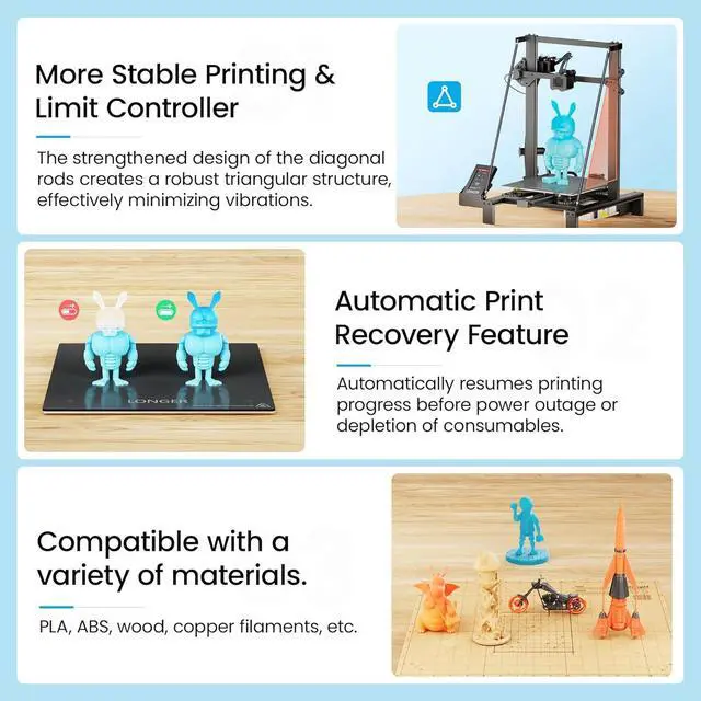 Alt view image 5 of 7 - LK5 Pro 3 3D Printer 11.8x11.8x15.7in Large Printing Size FDM 3D Printer Fully Open Source Motherboard Upgrade TMC 2209 with Resume Printing 3D Printers 95% Pre-Assembled Ideal for Beginners