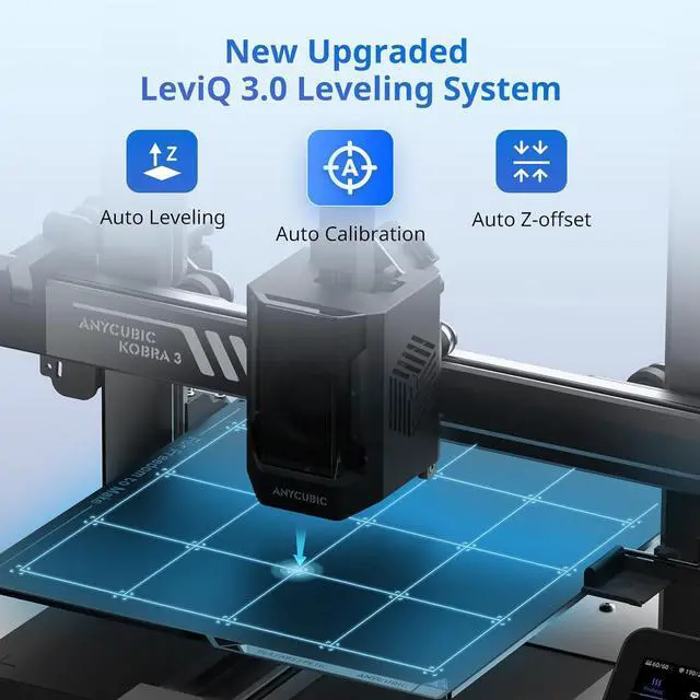 Alt view image 5 of 7 - Anycubic Kobra 3 3D Printer Only, Max 600mm/s Print Speed Full-auto Calibration Details Better, Multi-Color 3D Printing Need with Additional Anycubic ACE Pro, Explore Endless Fun 9.8"x9.8"x10.2"