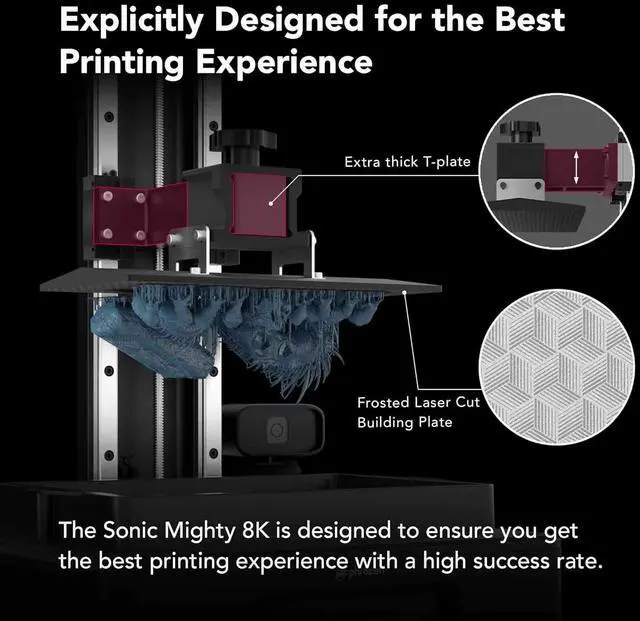 Alt view image 7 of 7 - Sonic Mighty 8K LCD Resin 3D Printer, Monochrome/Mono LCD Screen, Mass-Produce 3D Printed Models with Ultra-high 8K Resolution, L21.8 x W12.3 x H23.5 Printing Volume