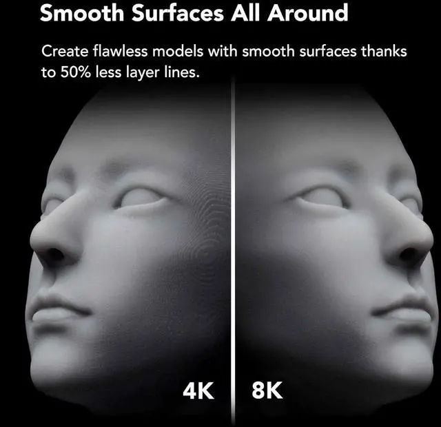 Alt view image 3 of 7 - Sonic Mini 8K S LCD Resin 3D Printer, Highest Resolution of 22 µm, 7.1 Mono LCD Screen, Prints Beyond Handcrafted Models, L16.5X W7.2 x H17 cm Printing Volume