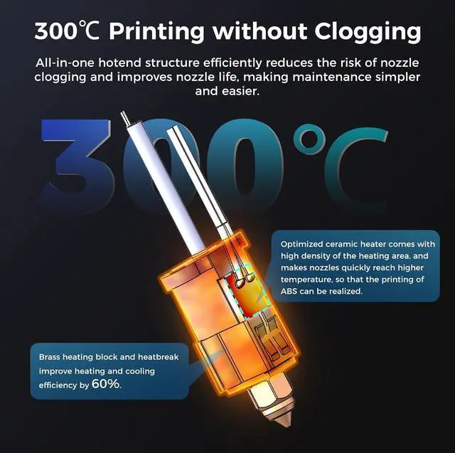 Alt view image 3 of 7 - T300 3D Printer Max Speed up to 600mm/s, Klipper Firmware 300 All-in-one Hotend 30s Preheat Time 81-point Auto Leveling Industrial Linear Rails 95% Pre-assembly All Metal Body 11.8*11.8*13.8in