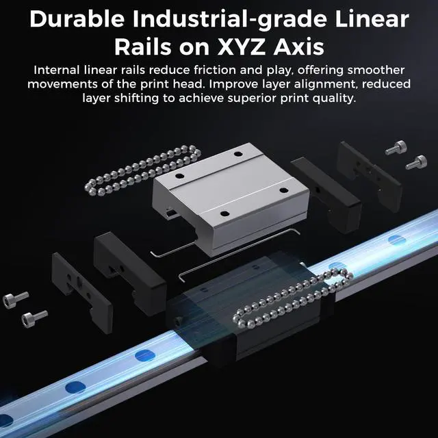 Alt view image 7 of 7 - T300 3D Printer Max Speed up to 600mm/s, Klipper Firmware 300 All-in-one Hotend 30s Preheat Time 81-point Auto Leveling Industrial Linear Rails 95% Pre-assembly All Metal Body 11.8*11.8*13.8in