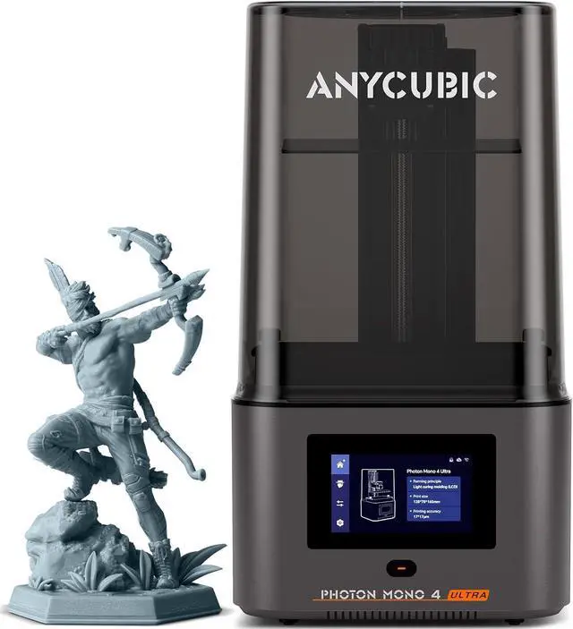 Main image of ANYCUBIC Photon Mono 4 Ultra 10K Resin 3D Printer, 7' HD Mono Screen and COB Light Source, 120mm/h Fast Printing, Intelligent Detection, 6.04'x3.42'x 6.49' Printing Size