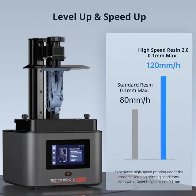 Alt view image 3 of 7 - ANYCUBIC Photon Mono 4 Ultra 10K Resin 3D Printer, 7' HD Mono Screen and COB Light Source, 120mm/h Fast Printing, Intelligent Detection, 6.04'x3.42'x 6.49' Printing Size