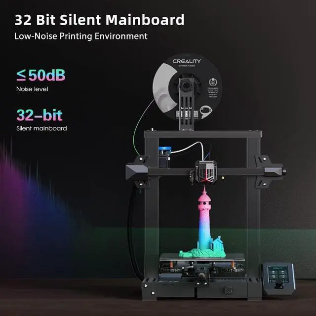 Alt view image 7 of 7 - Creality Ender 3 V2 Neo 3D Printer with CR Touch Auto Leveling PC Spring Steel Platform Full-Metal Extruder 95% Pre-Installed 3D Printers Resume Print and Model Preview 8.66x8.66x9.84 inch
