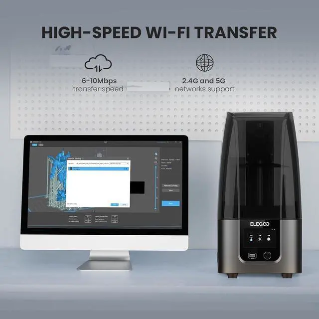 Alt view image 3 of 6 - ELEGOO Mars 4 Ultra MSLA 3D Printer with 7-Inch 9K Monochrome LCD, Wi-Fi Connectivity, Effortless Leveling System, ACF Release Liner Film, Printing Size of 6.04x3.06x6.5 Inches