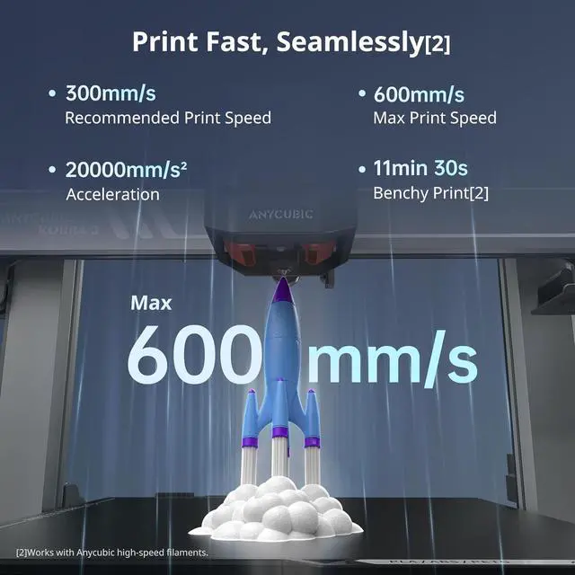 Alt view image 5 of 7 - Anycubic 3D Printer Kobra 3 Combo, Multi Color 3D Printer Up to 4 Stunning Rainbow Colors, Nozzle Clog Detection, Dry Printing and Filament Backup, Max High Speed 600mm/s, Size 250x250x260mm