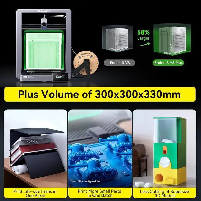 Alt view image 2 of 6 - Creality Ender 3 V3 Plus 3D Printer, 600mm/s High Speed Printing with Core XZ, Y-axis Dual Motors & Support Rods,Auto Leveling Direct Extruder 60W 300 Hotend,Plus Print Size 300 * 300 * 330mm