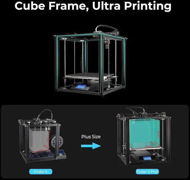 Alt view image 2 of 7 - Creality 3D Printer Ender 5 Plus FDM Printer with Auto Bed Leveling Sensor Kit, Dual Z-Axis Touch Screen and Glass Bed Large Printing Size 350x350x400mm