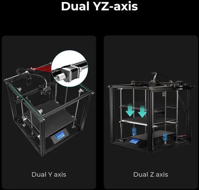Alt view image 3 of 7 - Creality 3D Printer Ender 5 Plus FDM Printer with Auto Bed Leveling Sensor Kit, Dual Z-Axis Touch Screen and Glass Bed Large Printing Size 350x350x400mm