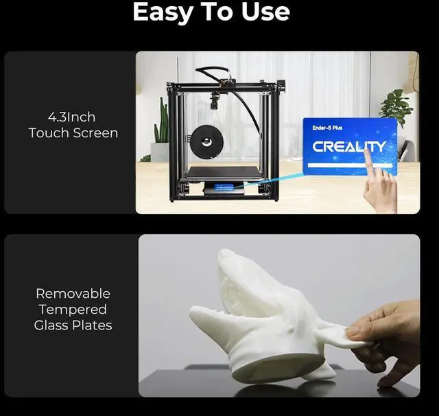 Alt view image 7 of 7 - Creality 3D Printer Ender 5 Plus FDM Printer with Auto Bed Leveling Sensor Kit, Dual Z-Axis Touch Screen and Glass Bed Large Printing Size 350x350x400mm