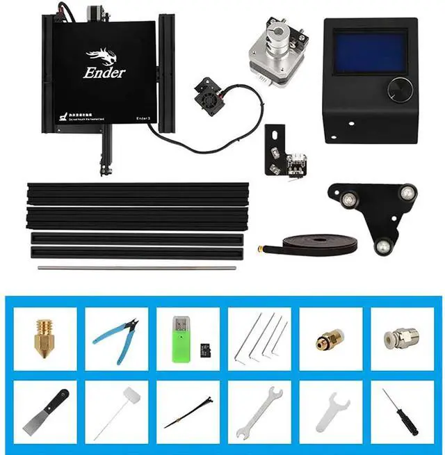 Alt view image 3 of 7 - Creality Ender 3 3D Printer with Resume Printing, Stable Power Supply, Precise Printing, and V-Slot Rails, DIY 3D Printer, Printing Size 8.66x8.66x9.84 inches, Ideal for Mold Sample Printing