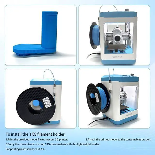 Alt view image 6 of 7 - 3D Printer for Kids and Beginners,Geeetech Mini 3D Printers with Auto Leveling,High Speed and Fully Open Source,Fully Assembled Direct Drive Extruder,for Home and School,Print Area 3.94×4.33×3.94 in