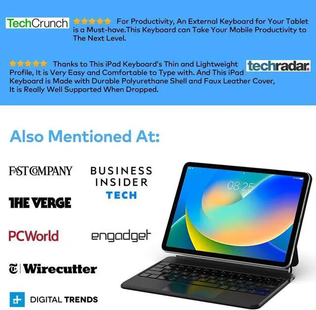 Alt view image 5 of 7 - Keyboard Case for iPad 10th Generation 2022 & 11th (A16, 2025) Magic-Style Keyboard with Multi-Touch Trackpad Floating Cantilever Stand Magnetic Case for iPad 10.9 inch 10th / 11th Gen.
