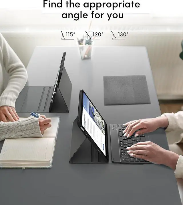 Alt view image 7 of 7 - Keyboard Case for iPad (A16) 11th/10th Generation (2025/2022), Detachable Wireless Keyboard, Stand Folio Keyboard Cover with Pencil Holder, Thin & Light (Black)