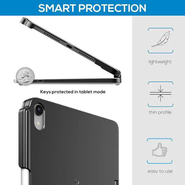Alt view image 7 of 7 - Keyboard Case for iPad Mini 7 (2024) & Mini 6 (2021) - Wireless Case with Keyboard for iPad Mini 7th 6th Generation 8.3" - 10 Colors Backlit Keyboard Cover with Trackpad - Black