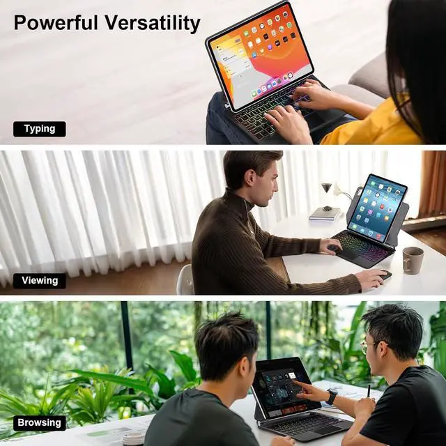 Alt view image 7 of 7 - For iPad 10th & 11th (A16) Generation Case with Keyboard Magic-Style Magnetic Keyboard Case for iPad 11 inch 2025&10th Gen 10.9 inch, Multi-Touch Trackpad - Backlit - Floating Cantilever Stand