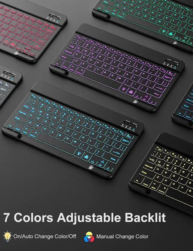 Alt view image 4 of 7 - Keyboard Case Keyboard Case for iPad 9th 8th 7th Generation Case with Keyboard 10.2" - 7 Colors Backlit Detachable Folio Keyboard Cover with Pencil Holder for iPad Pro 10.5" / iPad Air 3rd Gen (Black)