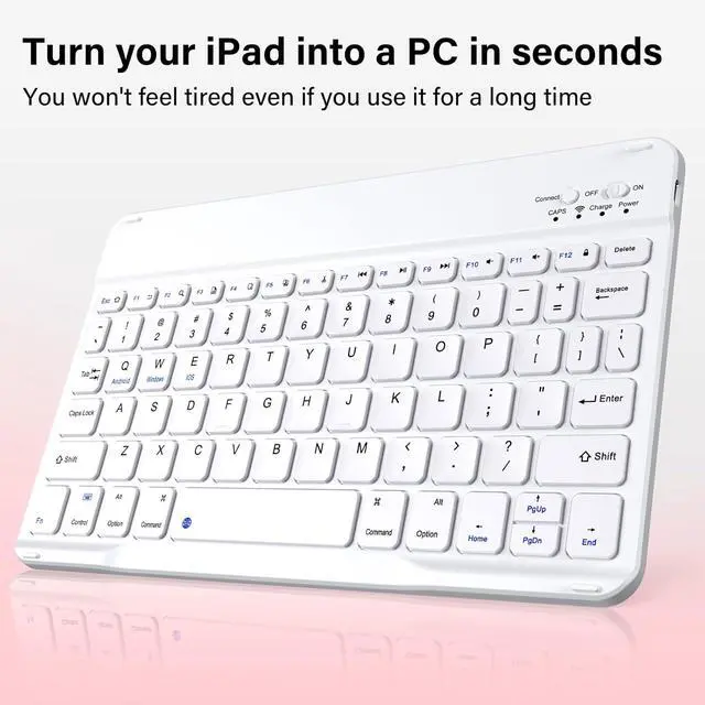 Alt view image 5 of 7 - Keyboard Case for iPad 9th/8th/7th Generation(2021/2020/2019), 10.2 inch iPad 9/8/7 Case with Keyboard, Auto Wake Sleep Cover with Pencil Holder, Pink