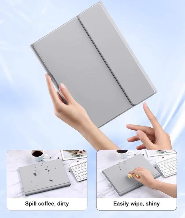 Alt view image 5 of 7 - Compatible for iPad 11th 10th Generation Case with Keyboard, Folio Cover with Pencil Holder, Multi-Touch Trackpad, 7 Color Backlit, Detachable Keyboard for iPad (A16) 11th/10th Gen (Gray)