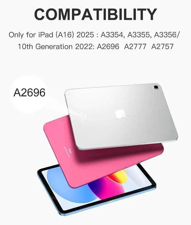Alt view image 7 of 7 - Compatible for iPad 11th 10th Generation Case with Keyboard, Folio Cover with Pencil Holder, Multi-Touch Trackpad, 7 Color Backlit, Detachable Keyboard for iPad (A16) 11th/10th Gen (Gray)