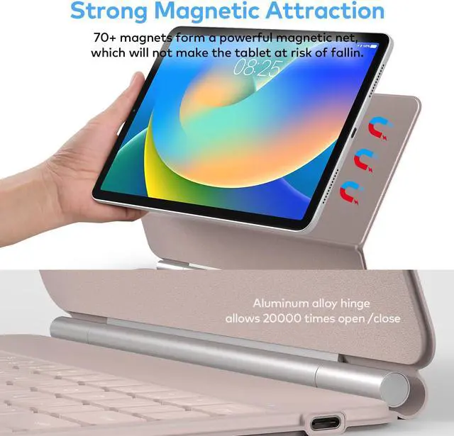 Alt view image 4 of 7 - Keyboard Case for iPad 10th Generation 2022 & 11th (A16, 2025) Magic-Style Keyboard with Multi-Touch Trackpad Floating Cantilever Stand Magnetic Case for iPad 10.9 inch 10th / 11th Gen.